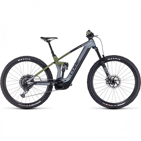 CUBE Mountainbike Elettrica Carbonio - STEREO HYBRID 140 HPC TM 750 - 2023 - flashgrey / olive